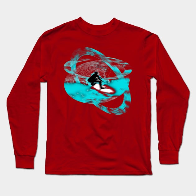 Surf Drop Space Surfer Long Sleeve T-Shirt by KZK101